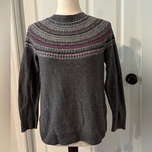 J. Jill Grey & Pink Pullover Sweater Size X Small